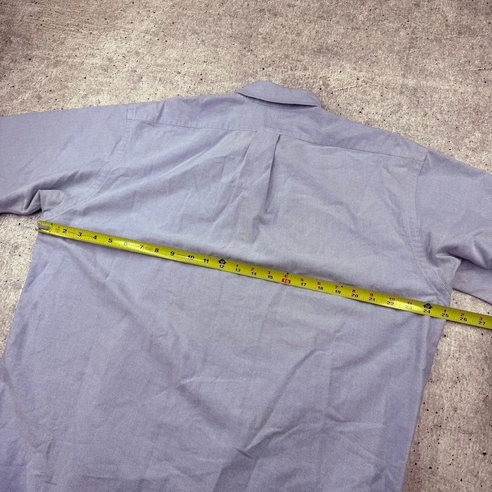 Vintage Polo Ralph Lauren Blue Flesh Pony Button Down Short Sleeve Shirt Mens M